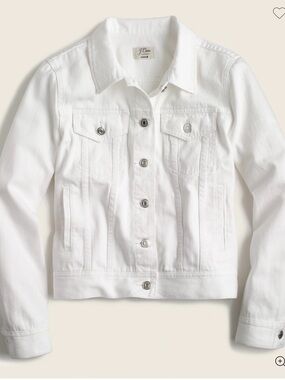 Like New J. Crew White Denim Jean Jacket Silver buttons Cropped Sold out online